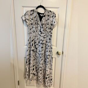 Prologue Monochrome Floral Midi Dress